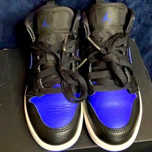 Jordan 1 Mid Preschool royal blue